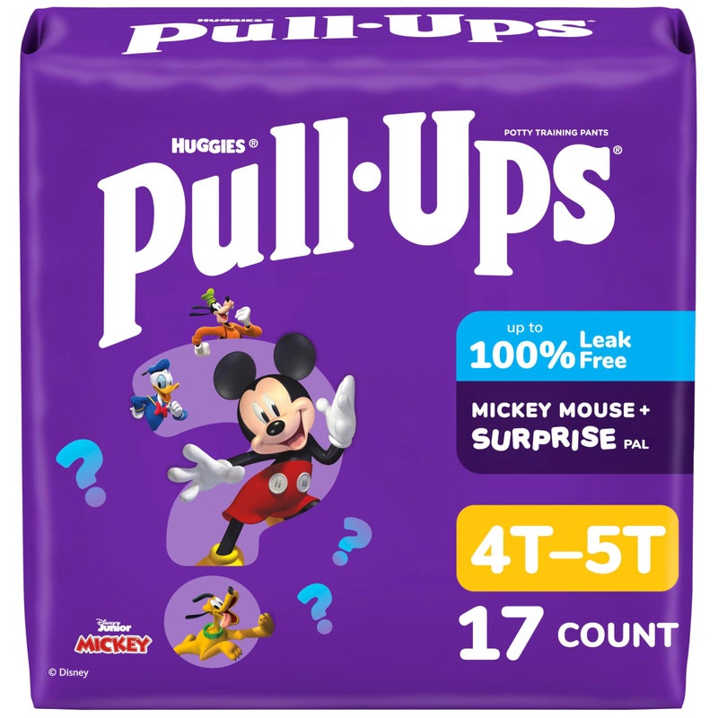 Pull-Ups Boys' Potty Training Pants, Size 4T-5T Training Underwear (38-50 lbs), 17 Count - Image 1